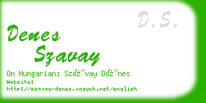 denes szavay business card